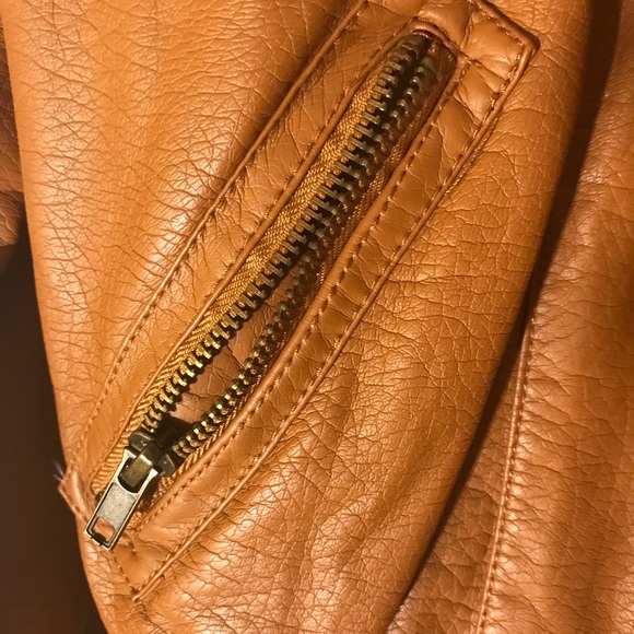 Faux Leather Carmel Jacket - Picture 2 of 4